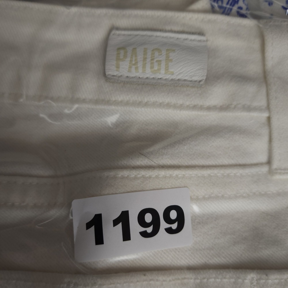 PAIGE Verdugo Ultra Skinny Cream Jeans Blue Patchwork Embellishment‎ Size 25 - Picture 10 of 10